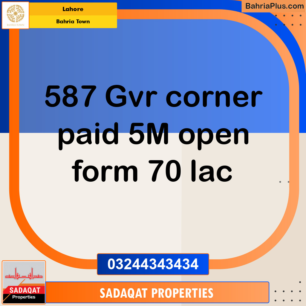 Residential Plot for Sale in Bahria Town, Lahore - (BP-127508)