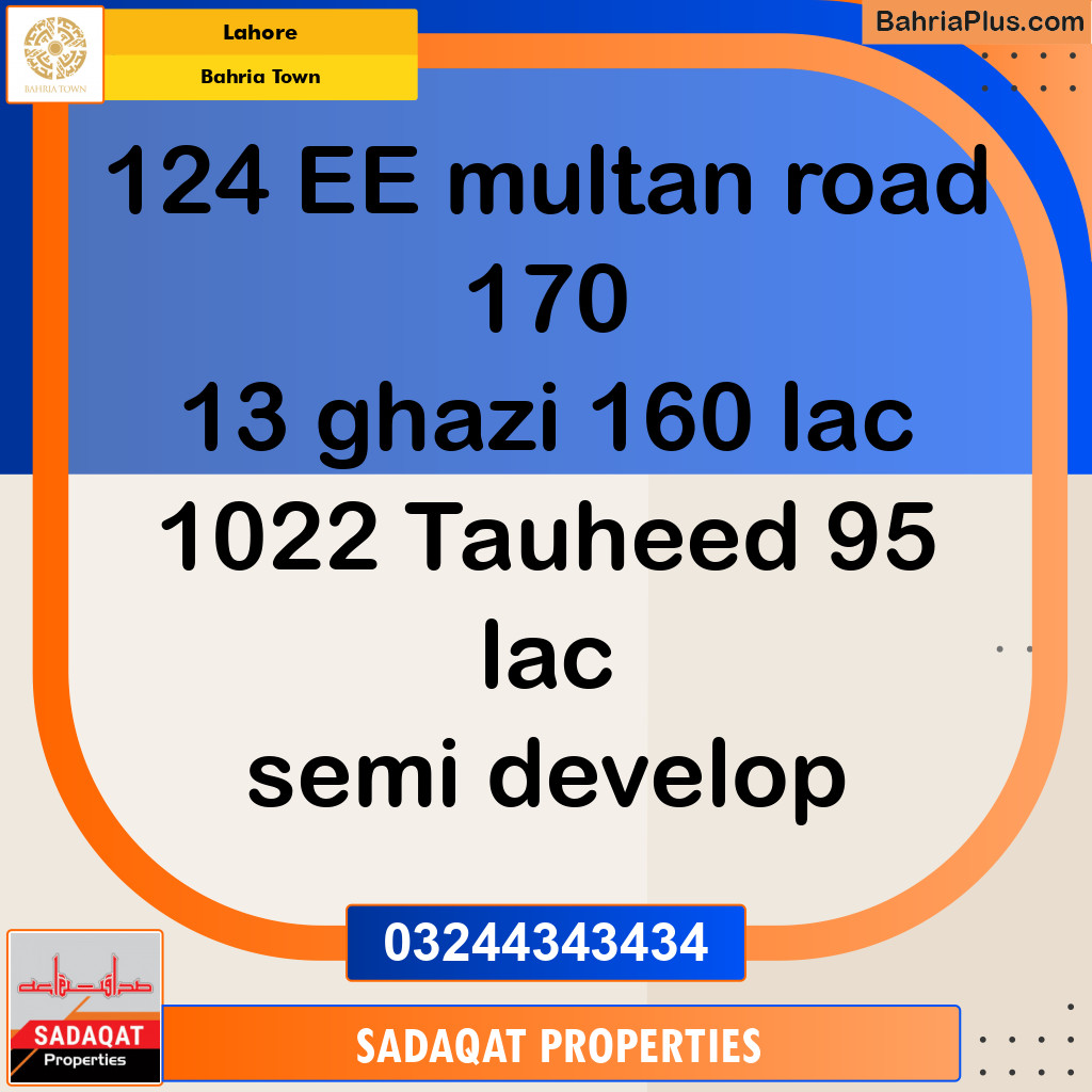 Residential Plot for Sale in Bahria Town, Lahore - (BP-127510)