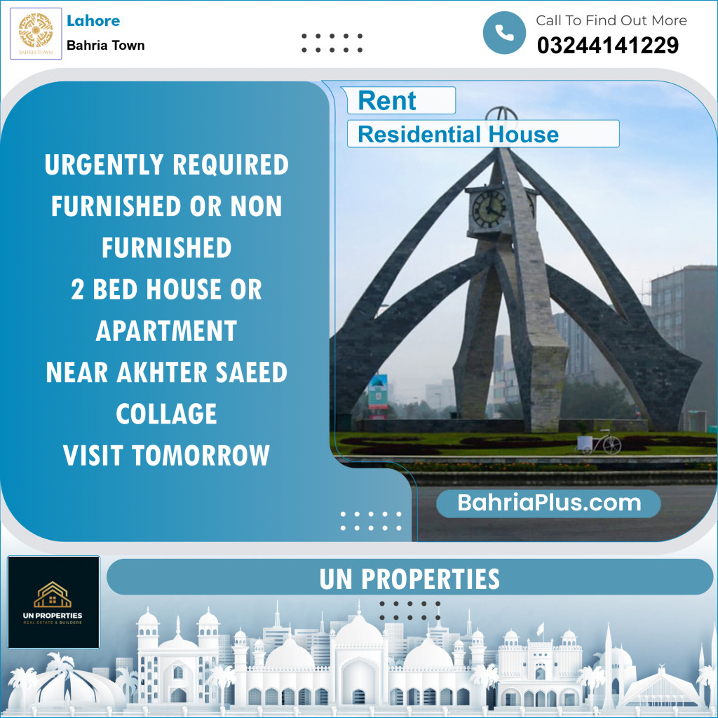 Residential House for Rent in Bahria Town, Lahore - (BP-127541)