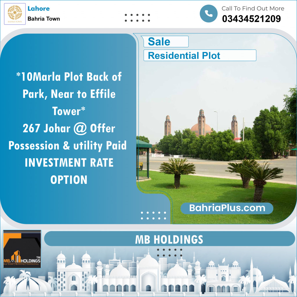 Residential Plot for Sale in Bahria Town, Lahore - (BP-127554)
