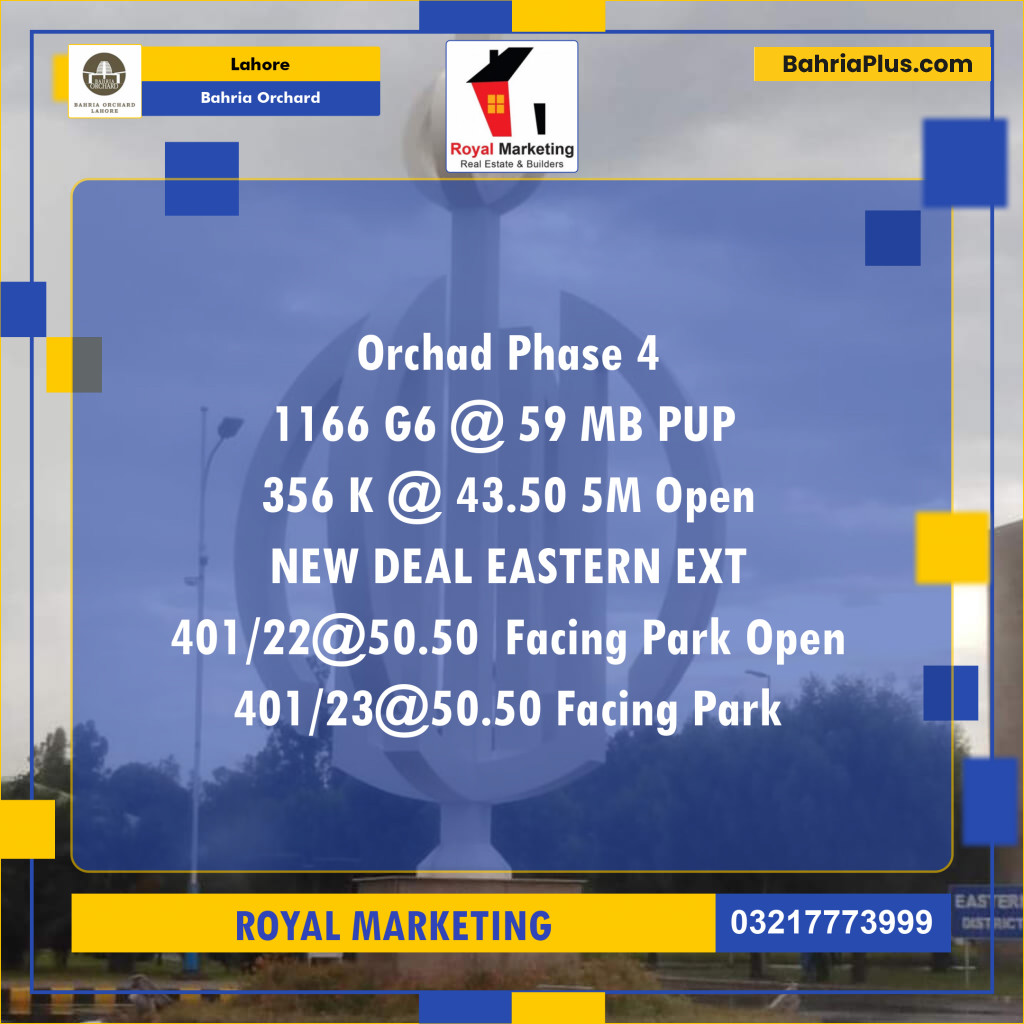 Residential Plot for Sale in Bahria Orchard, Lahore - (BP-127585)