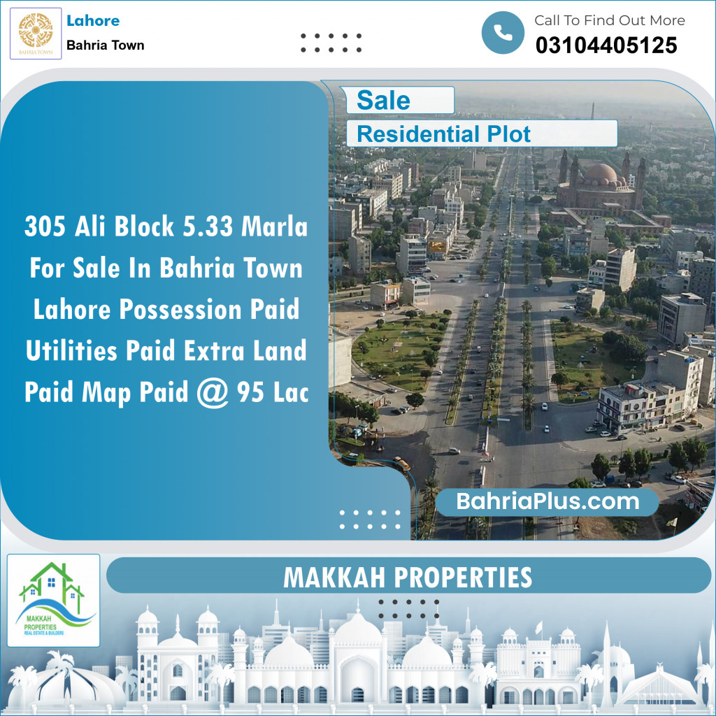 Residential Plot for Sale in Bahria Town, Lahore - (BP-127640)