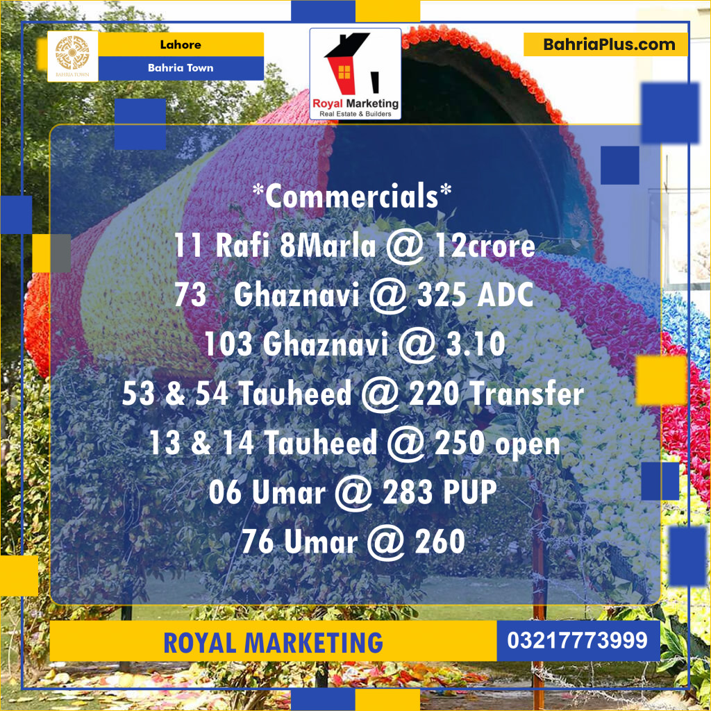 Commercial Plot for Sale in Bahria Town, Lahore - (BP-127652)