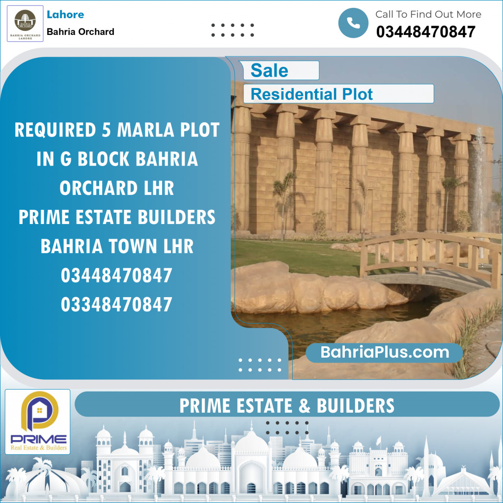 Residential Plot for Sale in Bahria Orchard, Lahore - (BP-127658)