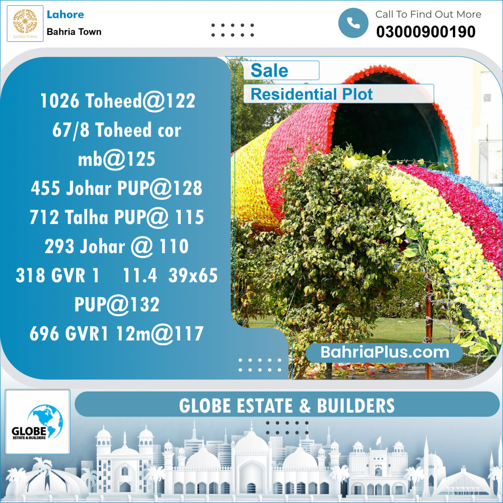 Residential Plot for Sale in Bahria Town, Lahore - (BP-127673)