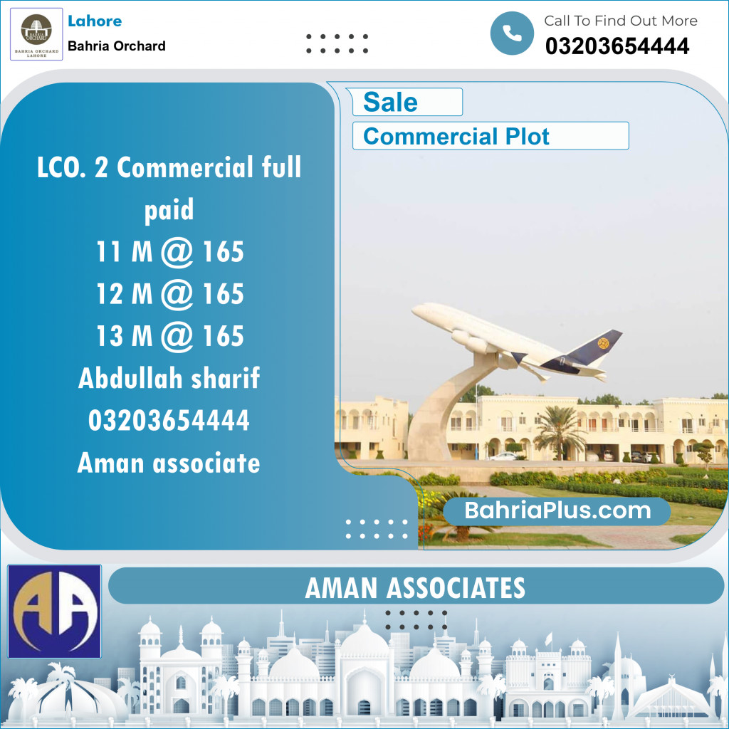 Commercial Plot for Sale in Bahria Orchard, Lahore - (BP-127678)