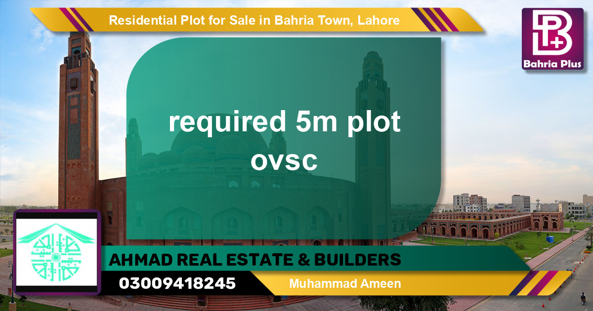 Residential Plot for Sale in Bahria Town, Lahore - (BP-127682)