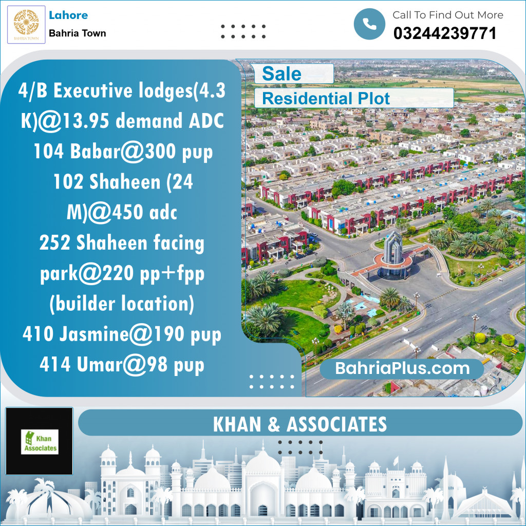 Residential Plot for Sale in Bahria Town, Lahore - (BP-127694)