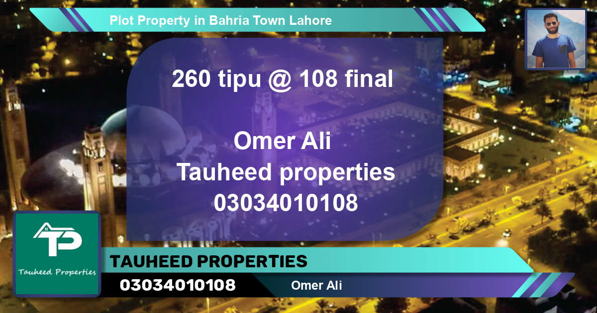 Residential Plot for Sale in Bahria Town, Lahore - (BP-1277)