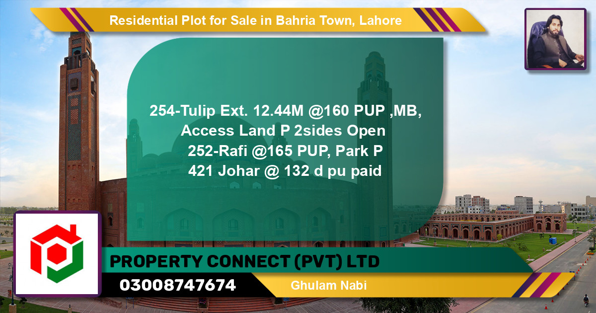 Residential Plot for Sale in Bahria Town, Lahore - (BP-127716)