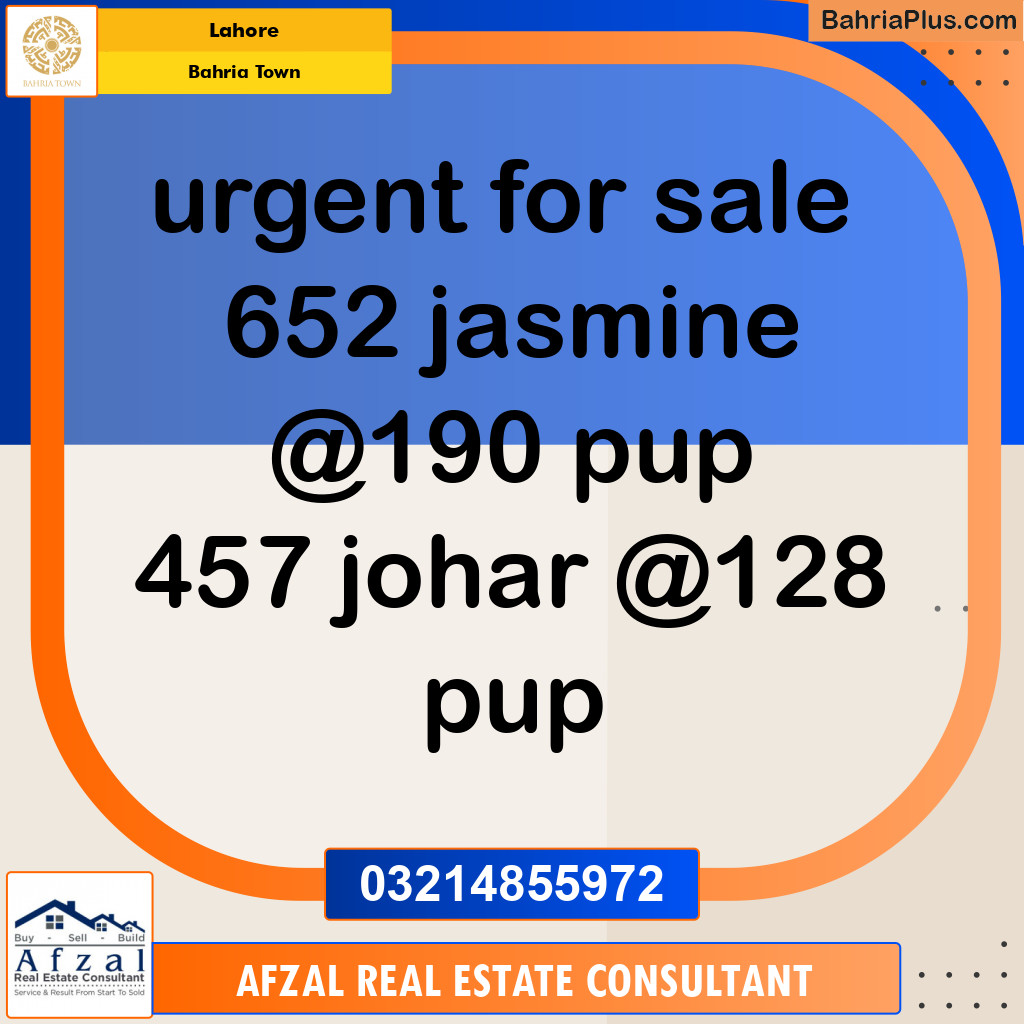 Residential Plot for Sale in Sector C - Jasmine Block -  Bahria Town, Lahore - (BP-127844)