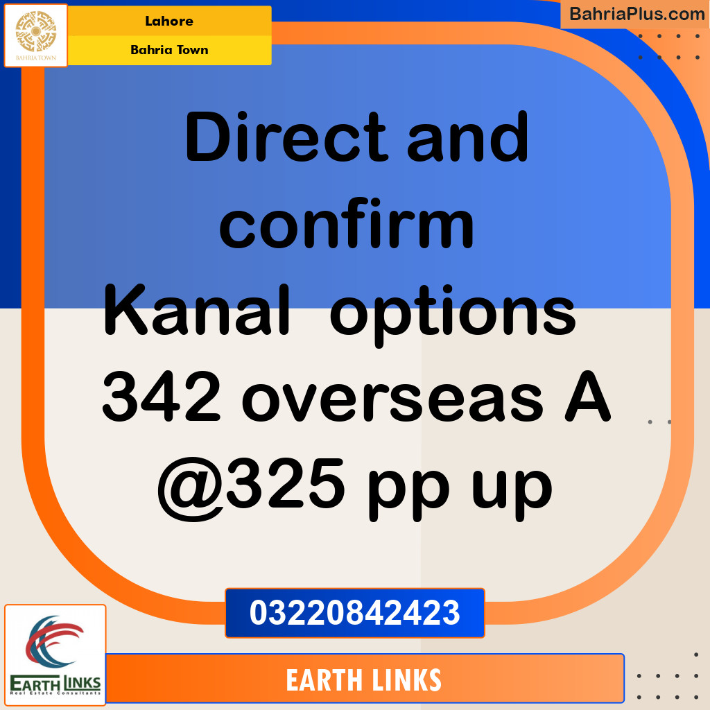 Residential Plot for Sale in Overseas A -  Bahria Town, Lahore - (BP-127959)