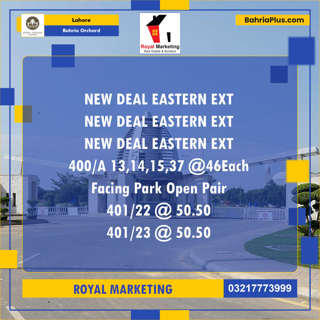 Residential Plot for Sale in Bahria Orchard, Lahore - (BP-128028)