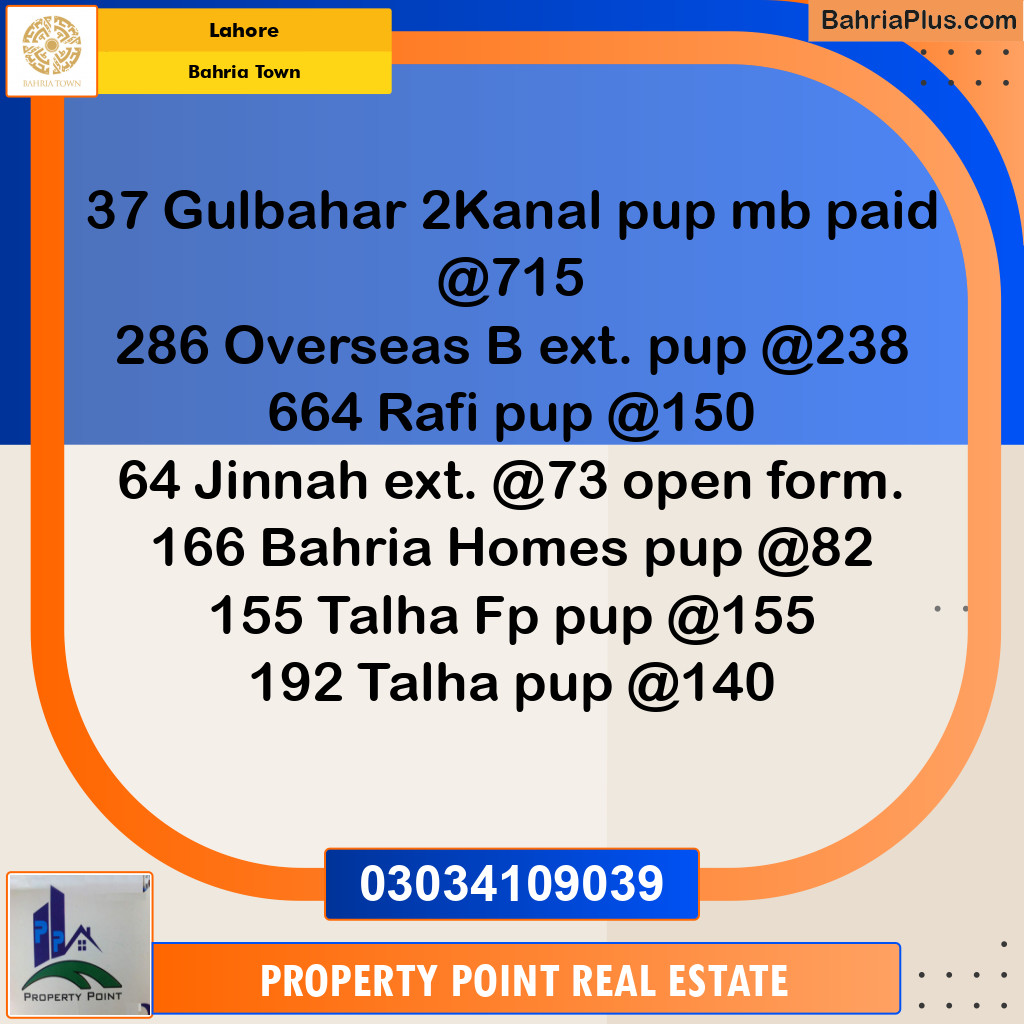 Residential Plot for Sale in Sector C - Gulbahar Block -  Bahria Town, Lahore - (BP-128070)