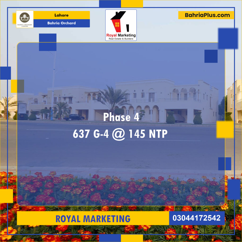 Residential Plot for Sale in Phase 4 - G4 Block -  Bahria Orchard, Lahore - (BP-128093)