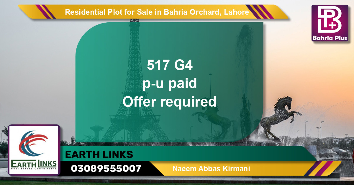 Residential Plot for Sale in Phase 4 - G4 Block -  Bahria Orchard, Lahore - (BP-128115)