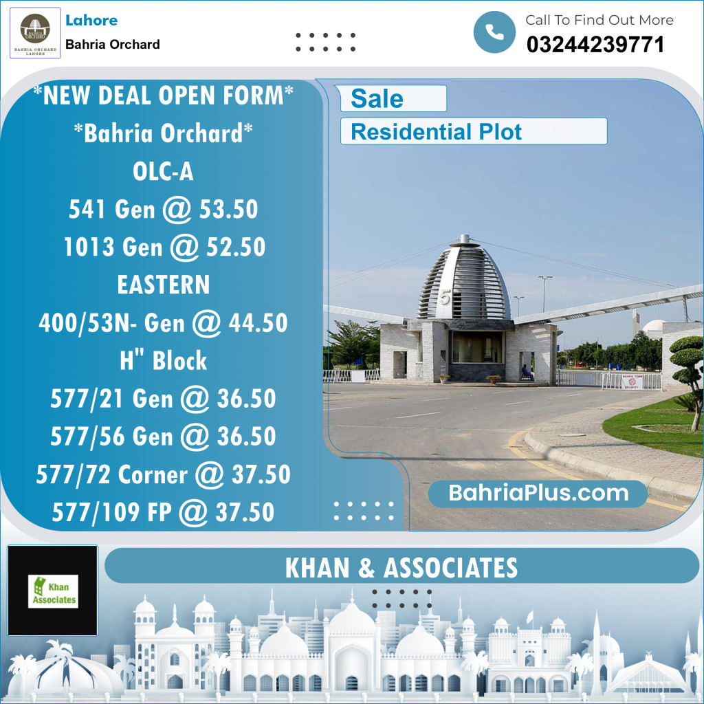 Residential Plot for Sale in OLC-A Block -  Bahria Orchard, Lahore - (BP-128117)