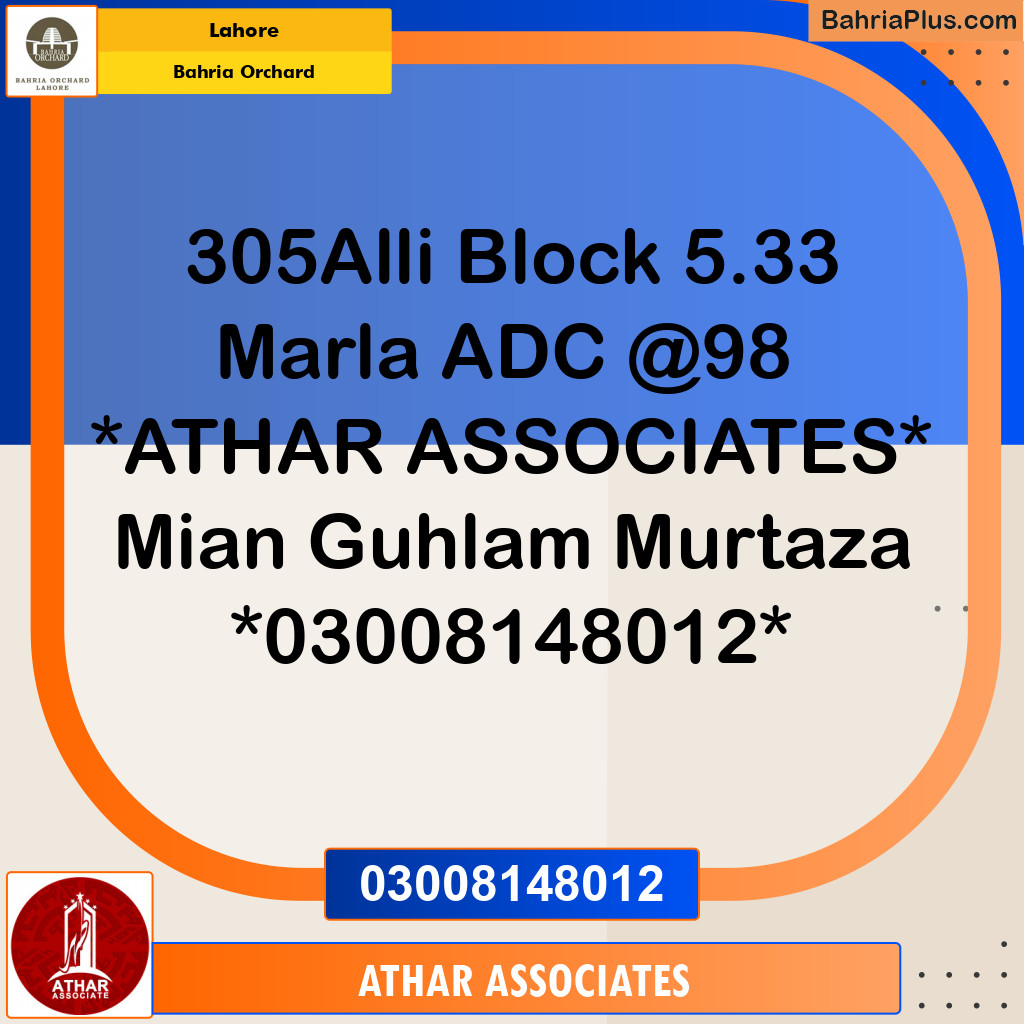 Residential Plot for Sale in Bahria Orchard, Lahore - (BP-128131)