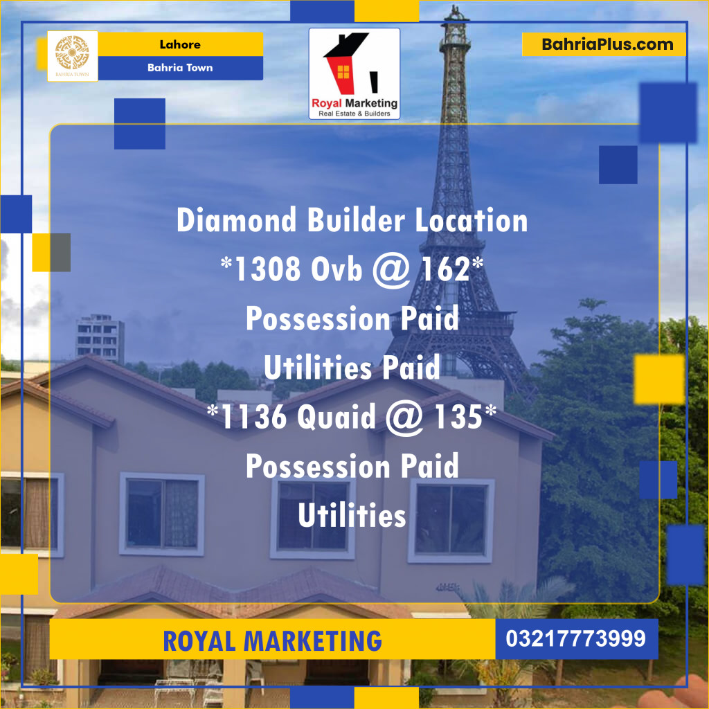 Residential Plot for Sale in Overseas B -  Bahria Town, Lahore - (BP-128227)