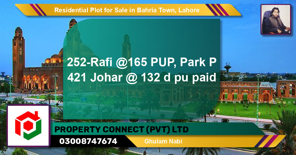 Residential Plot for Sale in Bahria Town, Lahore - (BP-128234)