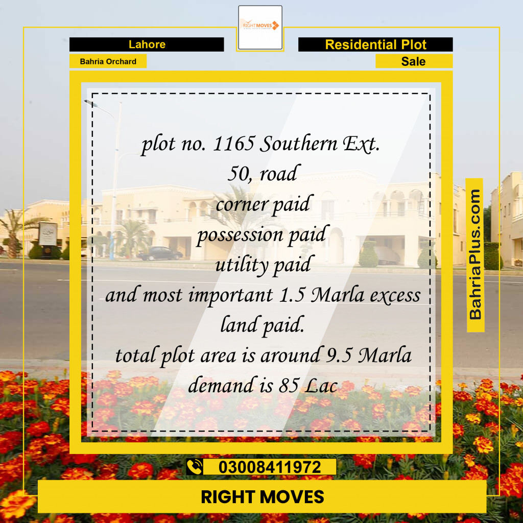 Residential Plot for Sale in Bahria Orchard, Lahore - (BP-128243)