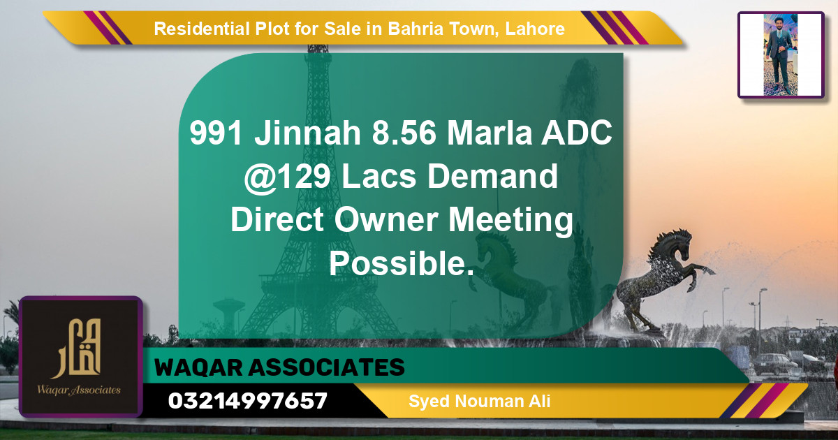 Residential Plot for Sale in Bahria Town, Lahore - (BP-128275)
