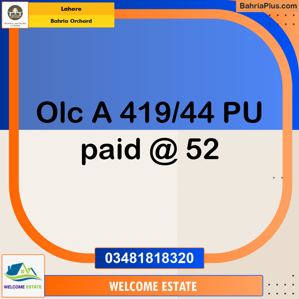 Residential Plot for Sale in Bahria Orchard, Lahore - (BP-128277)