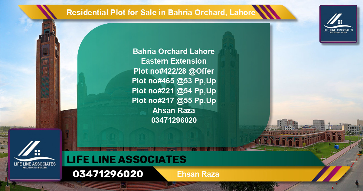 Residential Plot for Sale in Bahria Orchard, Lahore - (BP-128291)