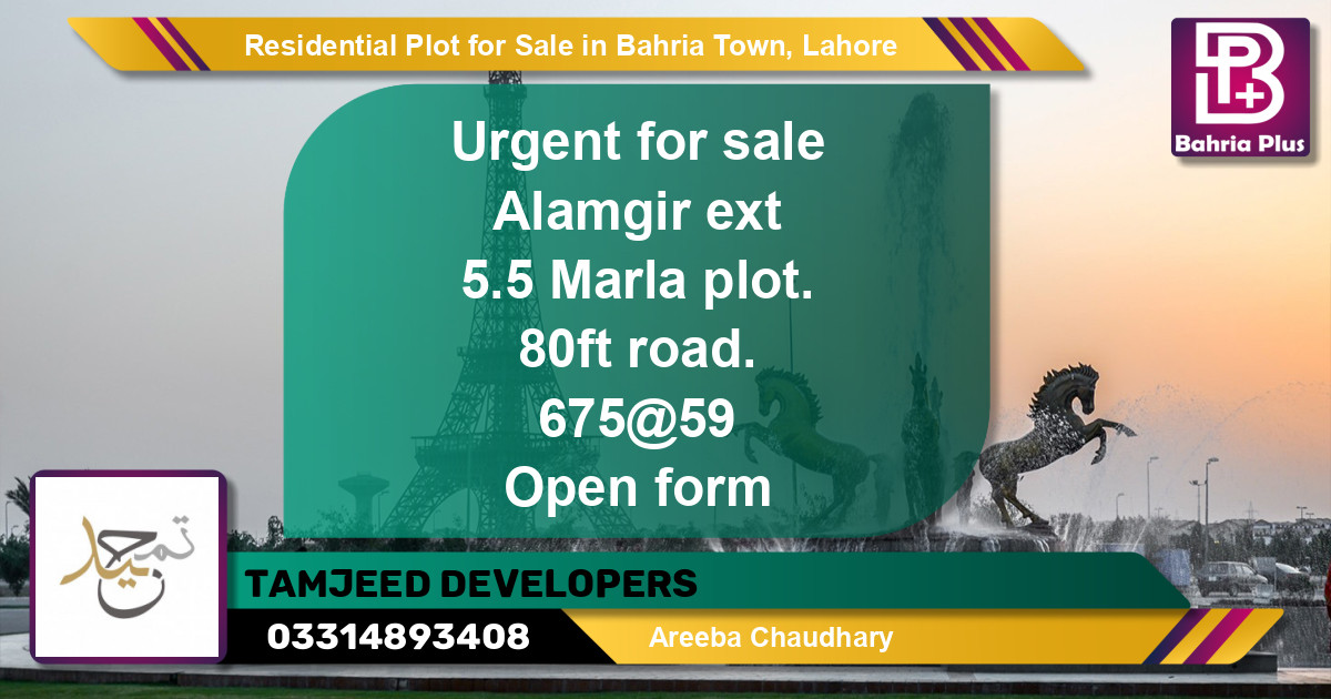 Residential Plot for Sale in Bahria Town, Lahore - (BP-128296)