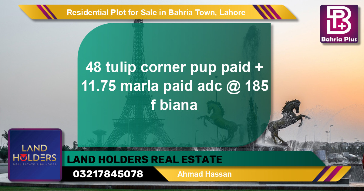 Residential Plot for Sale in Bahria Town, Lahore - (BP-128299)