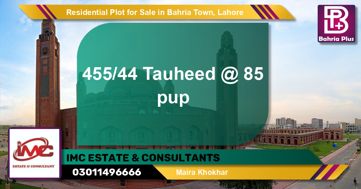 Residential Plot for Sale in Sector F - Tauheed Block -  Bahria Town, Lahore - (BP-128300)