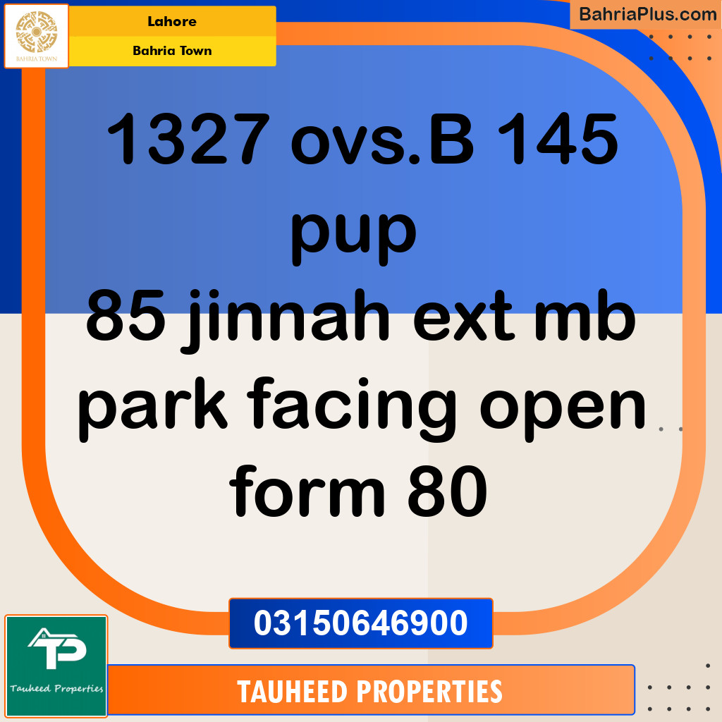Residential Plot for Sale in Bahria Town, Lahore - (BP-128319)