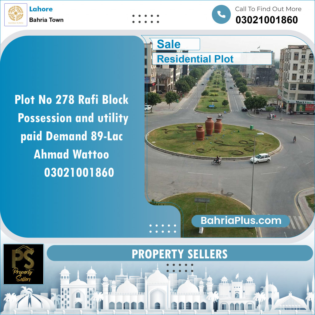Residential Plot for Sale in Bahria Town, Lahore - (BP-128327)