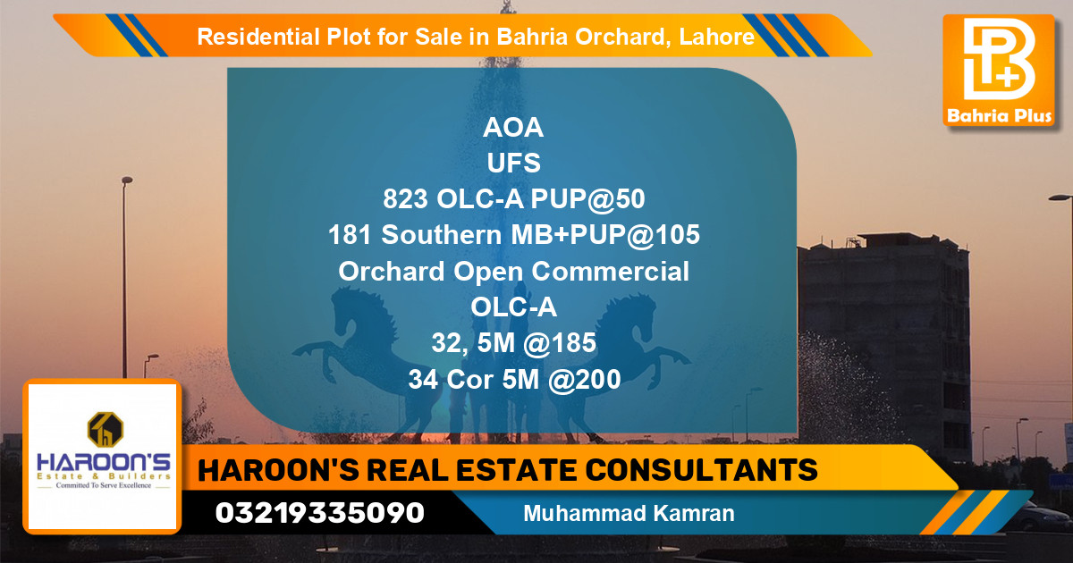 Residential Plot for Sale in Bahria Orchard, Lahore - (BP-128339)