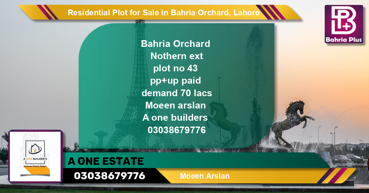 Residential Plot for Sale in Bahria Orchard, Lahore - (BP-128355)