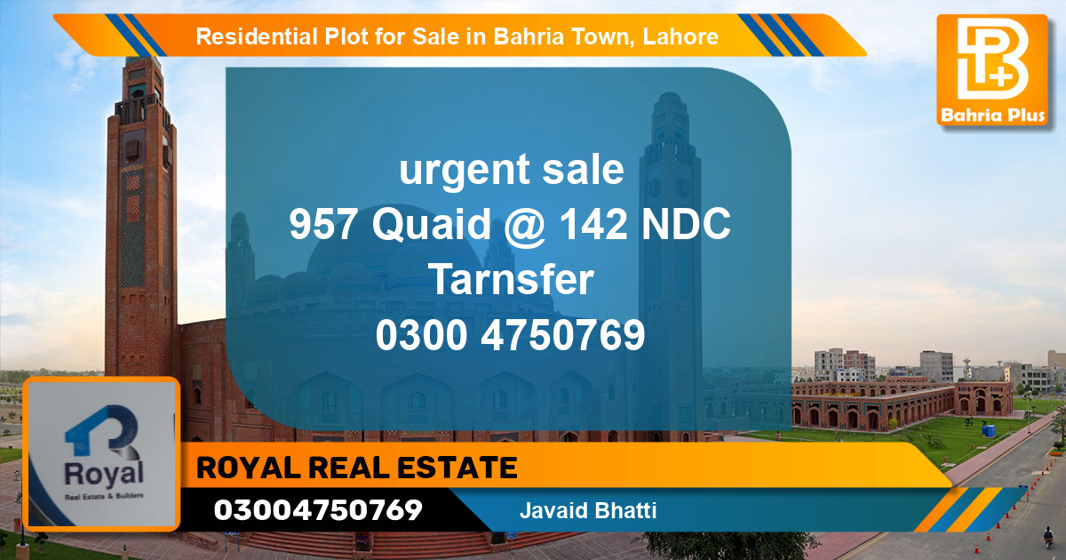 Residential Plot for Sale in Bahria Town, Lahore - (BP-128385)