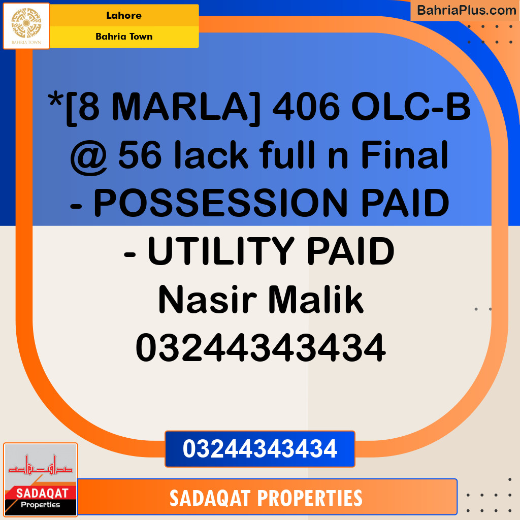 Residential Plot for Sale in Bahria Town, Lahore - (BP-128394)