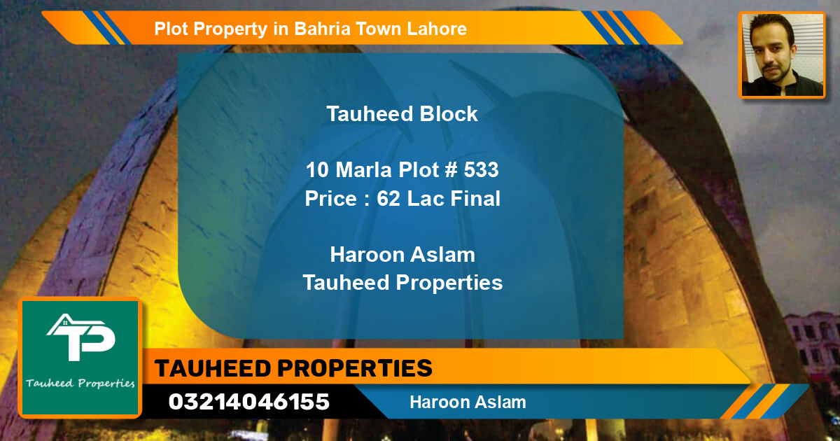 Residential Plot for Sale in Bahria Town, Lahore - (BP-1284)