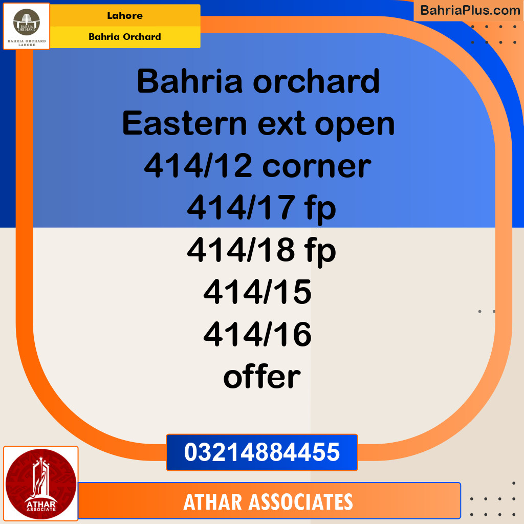 Residential Plot for Sale in Bahria Orchard, Lahore - (BP-128402)
