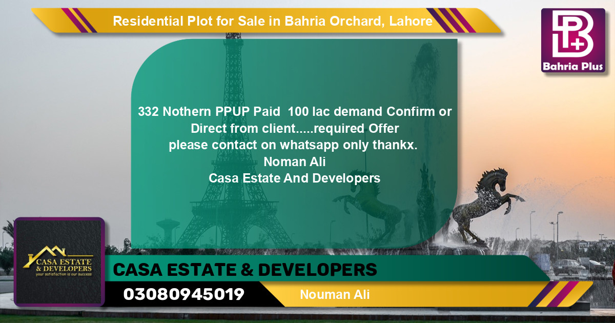Residential Plot for Sale in Bahria Orchard, Lahore - (BP-128408)