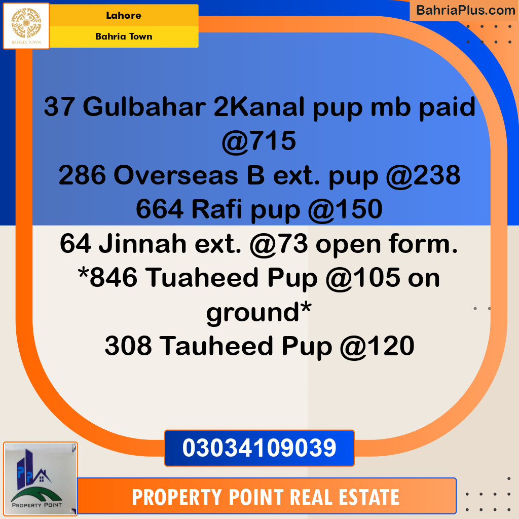 Residential Plot for Sale in Bahria Town, Lahore - (BP-128412)