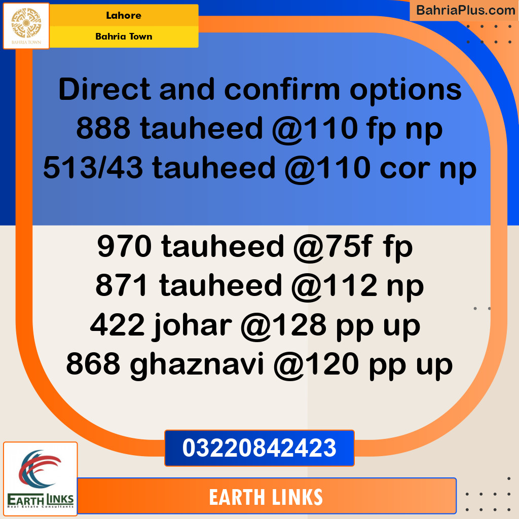 Residential Plot for Sale in Bahria Town, Lahore - (BP-128431)