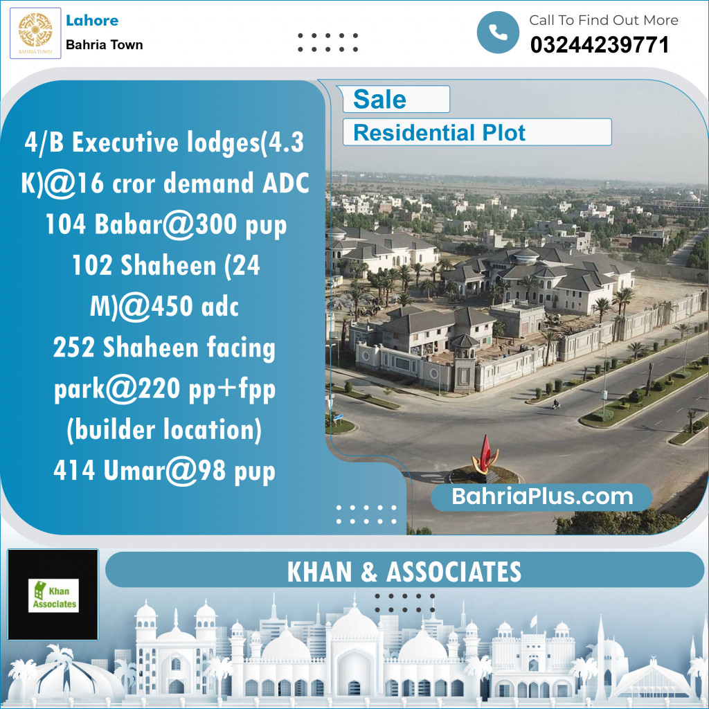 Residential Plot for Sale in Bahria Town, Lahore - (BP-128448)