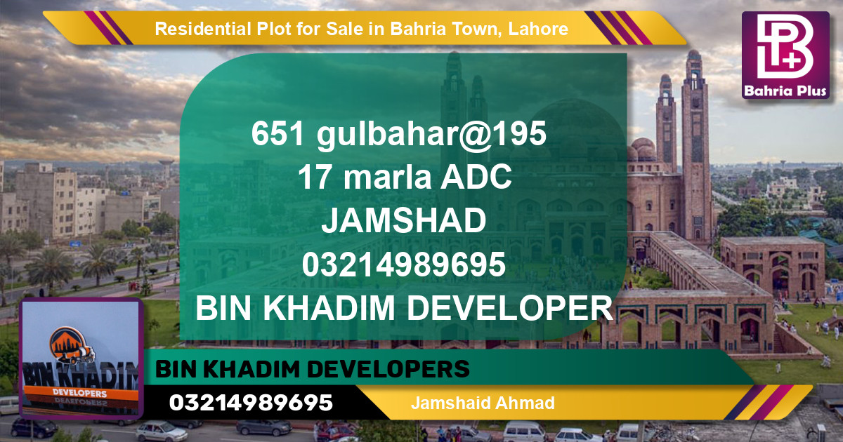 Residential Plot for Sale in Bahria Town, Lahore - (BP-128472)