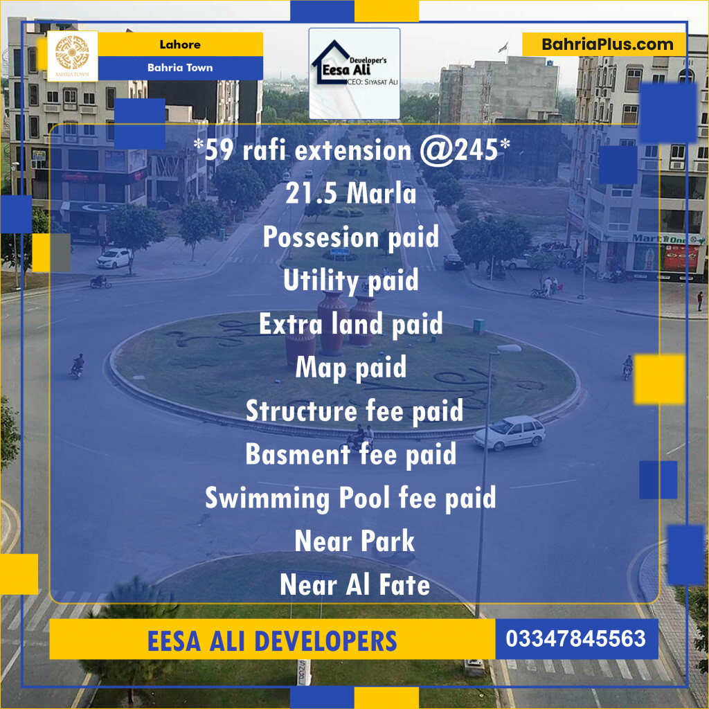 Residential Plot for Sale in Bahria Town, Lahore - (BP-128507)