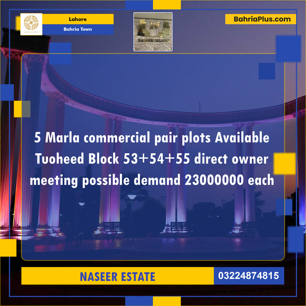 Residential Plot for Sale in Bahria Town, Lahore - (BP-128509)