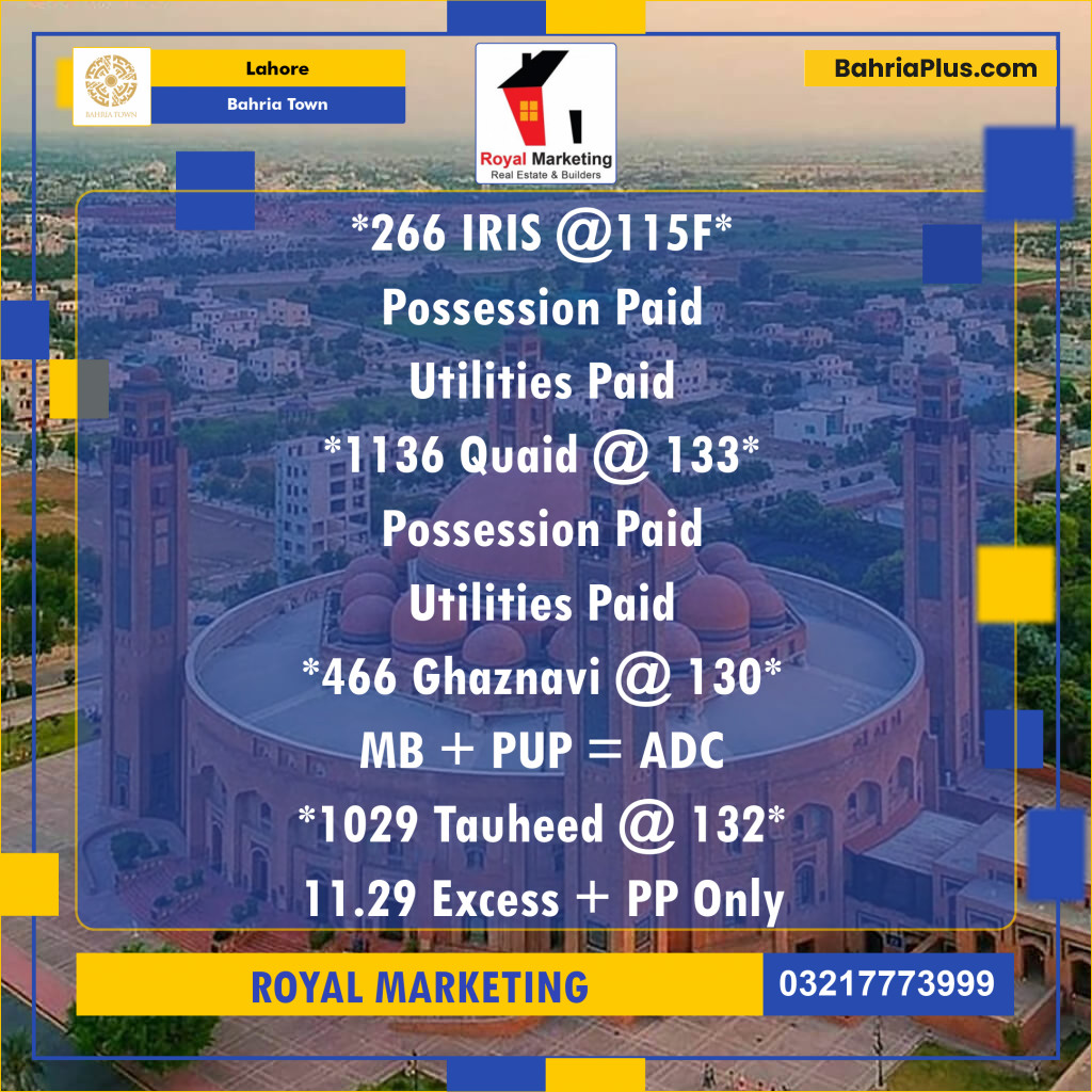 Residential Plot for Sale in Bahria Town, Lahore - (BP-128541)