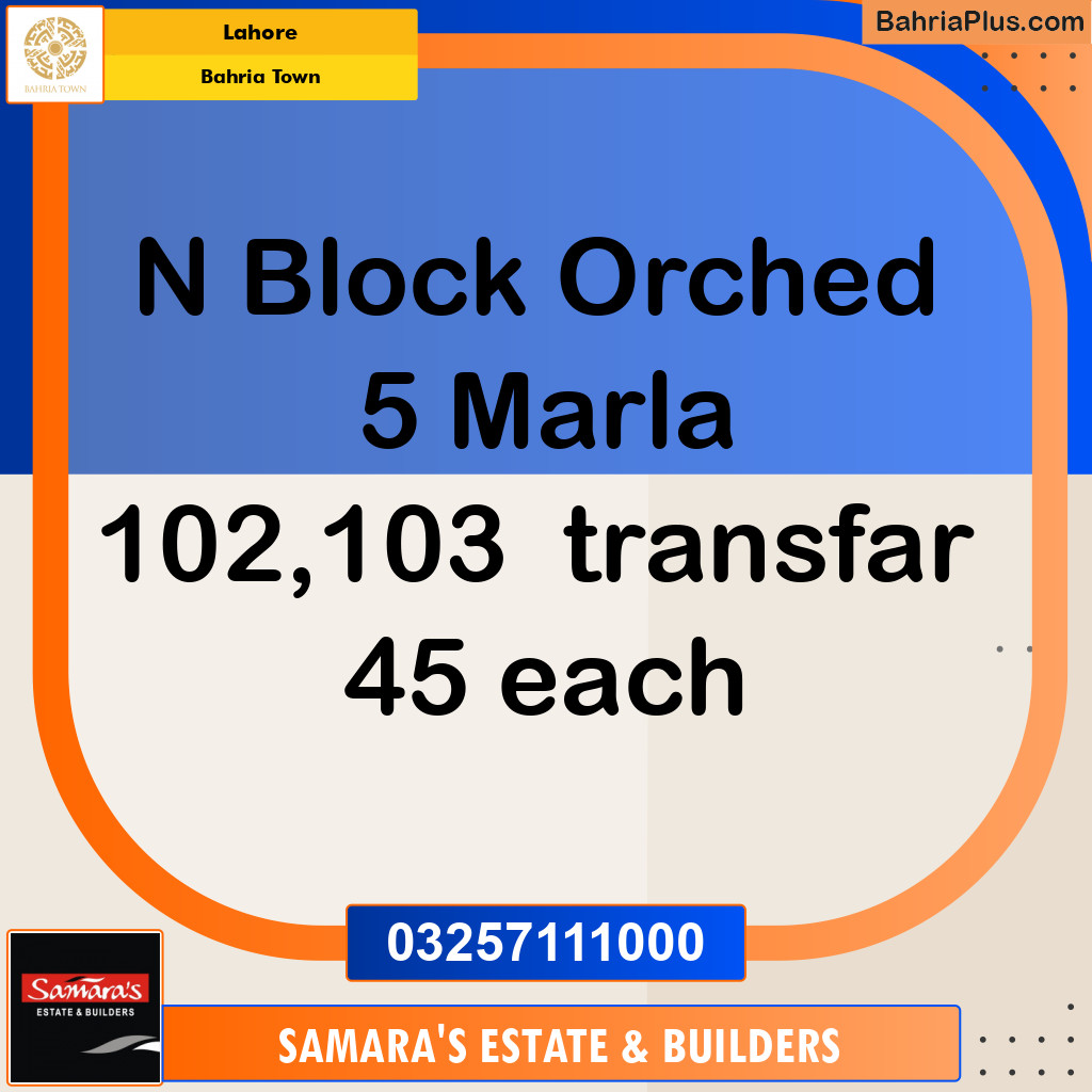 Residential Plot for Sale in Bahria Town, Lahore - (BP-128561)