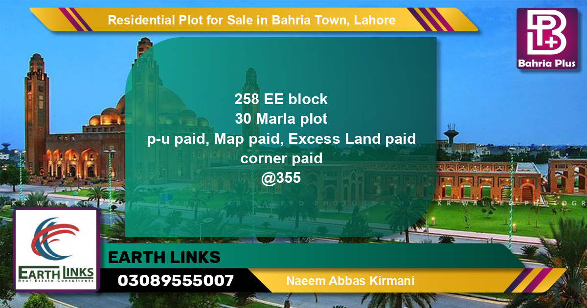 Residential Plot for Sale in Bahria Town, Lahore - (BP-128562)