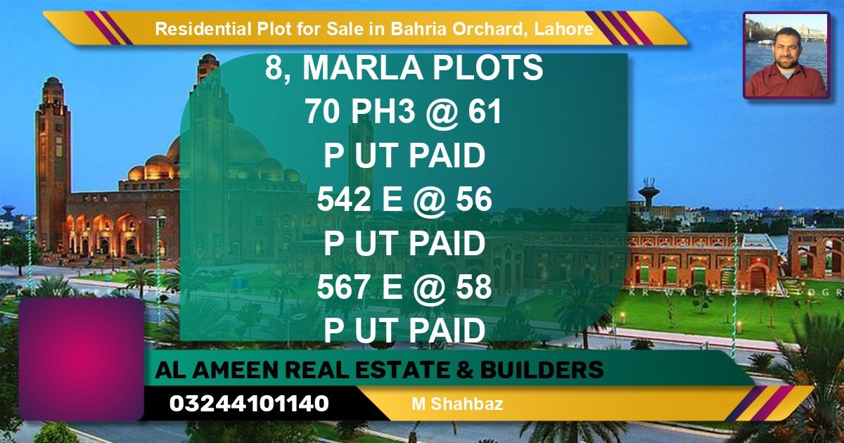 Residential Plot for Sale in Bahria Orchard, Lahore - (BP-128575)